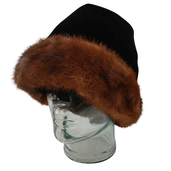 Vintage Fur Trim Felt Cap Hat Made in Denmark Winter Retro Unisex main image 7
